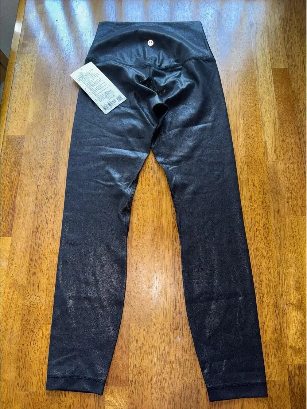 Lululemon Align High Rise 25” Shine Radiate Foil Black Size 4 NWT